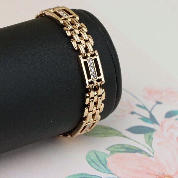 "Elegant Rose Gold Plated Bracelet with Sparkling Crystal Accents, XPBL0912 - Picture 7 of 12